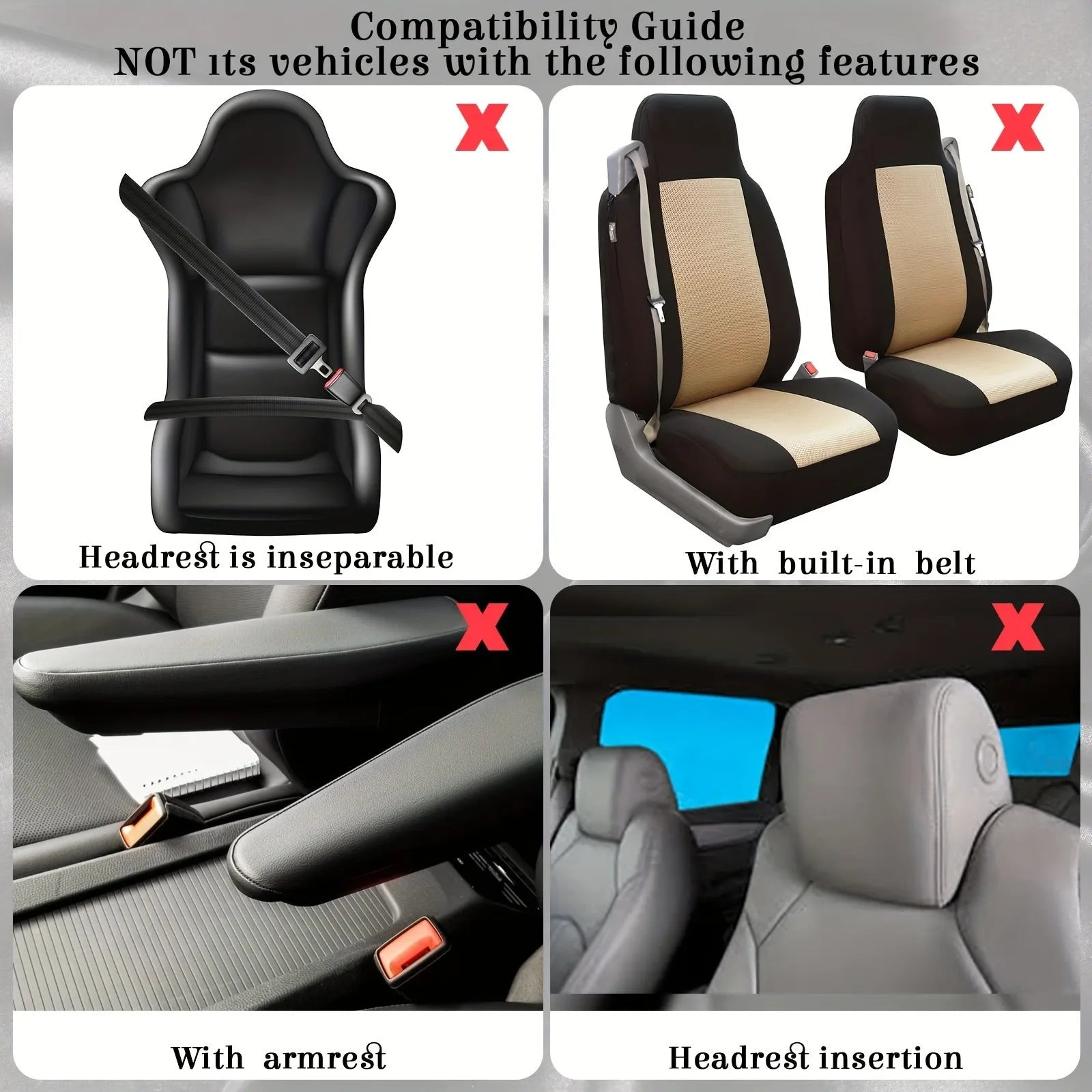 47pcs Car Seat Cover Full Set Car Seat Covers for Car Front Rear Seat Cover Fluffy Steering Wheel Cover Seat Belt Automotive Floor Mats Car Air Conditioner Decoration Strip Car Accessories Women