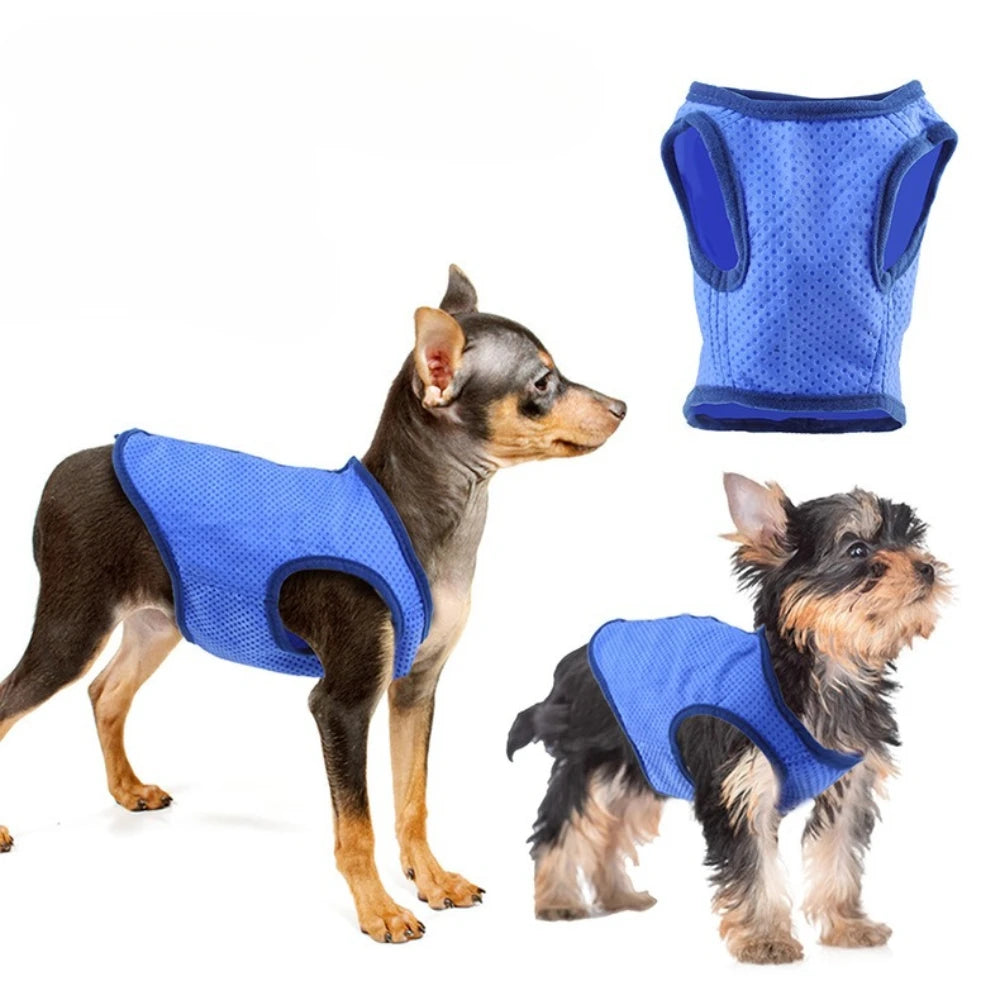 Summer Heatstroke Prevention and Cooling Pet Vest Cool Clothes for Dogs Sweat Absorbing and Breathable Vest with Air Vent Design