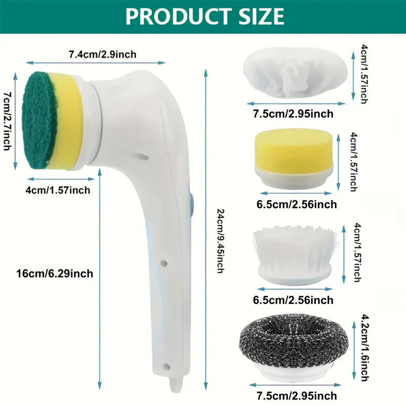 Effortless Electric Grease Scrubber, Rechargeable Cordless Power Cleaning Brush, for Kitchen Sink Tile & Stubborn Stains