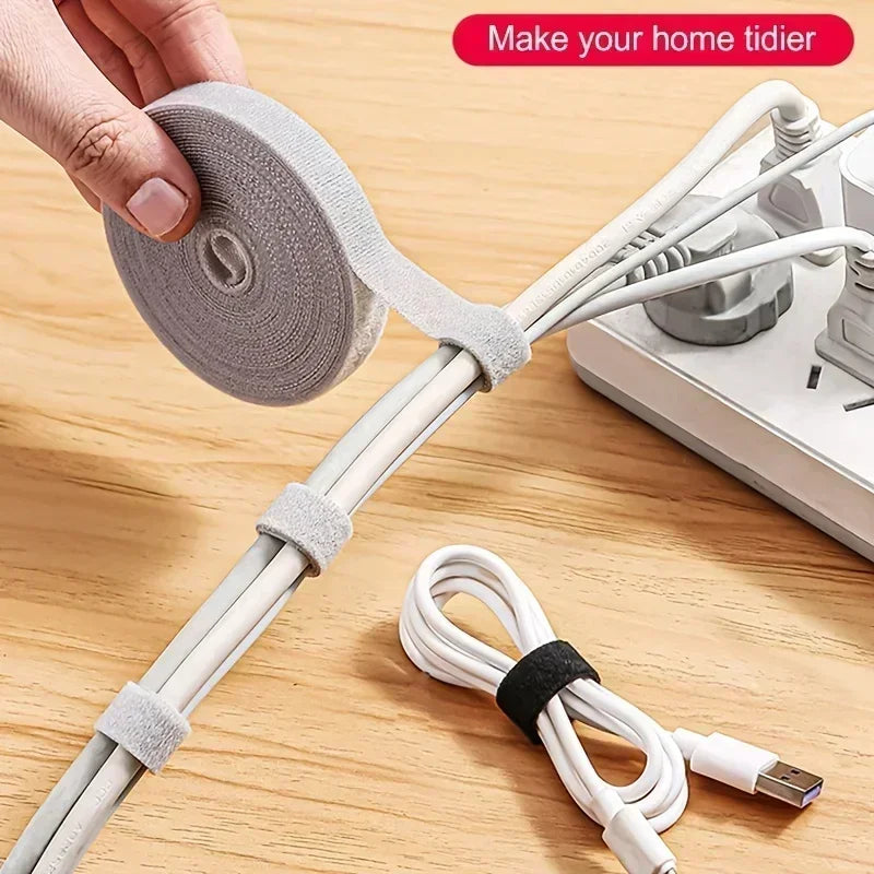 1/2/3M Reusable Organizer Wire Cable Winder Cord Management Ties Protector for iPhone Samsung Xiaomi Earphone Mouse PC Laptop