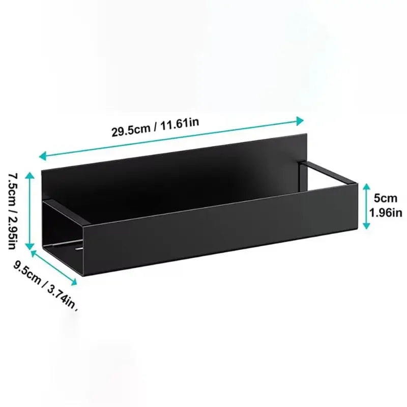 Magnetic Fridge Side Shelf for Spice Storage - Black Iron Space Saving Organizer, Refrigerator Side Rack for Kitchen