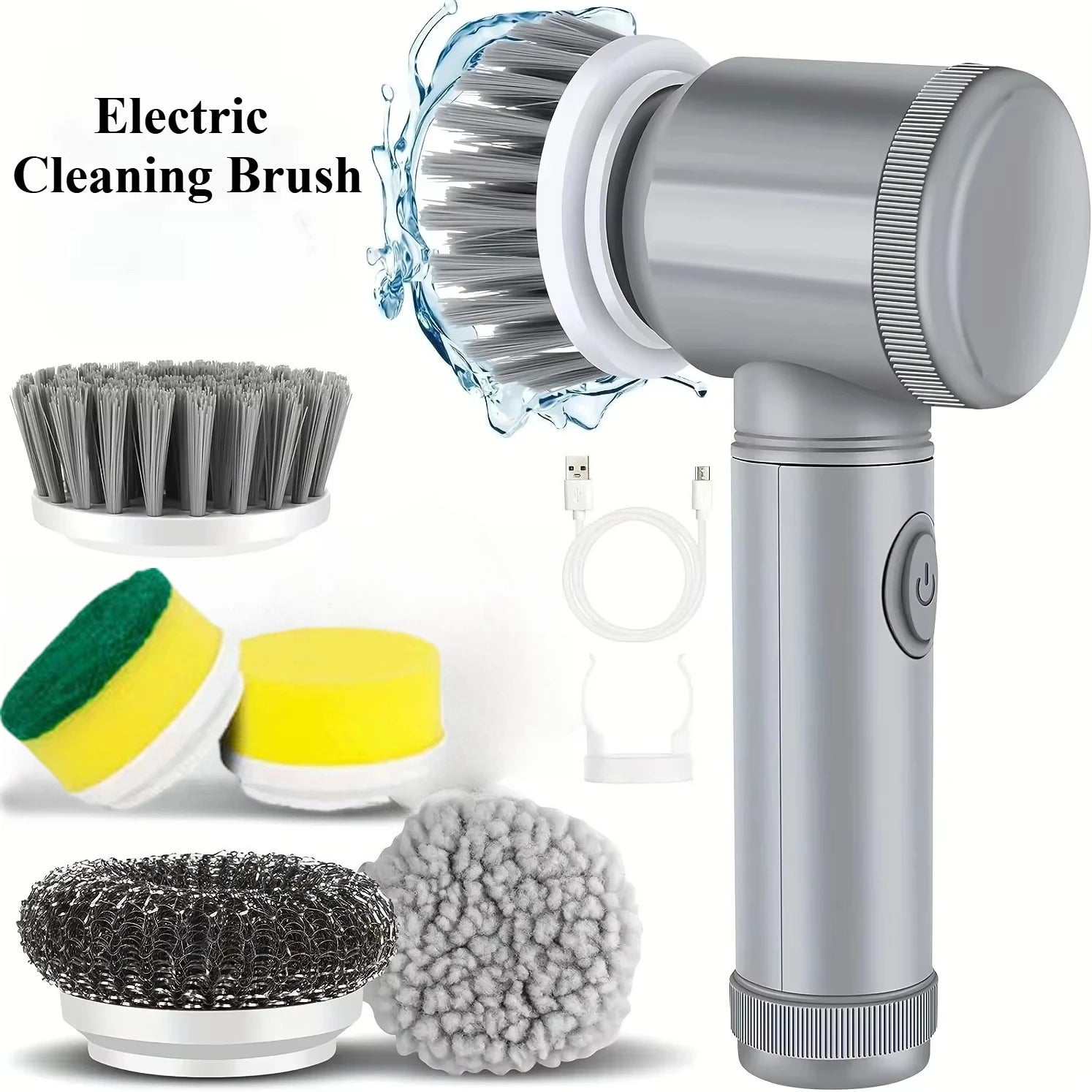 Wireless Electric Spin Scrubber Power Cleaning Brush For Kitchen Bathroom Car Tiles Multi Function Portable Scrub Tool